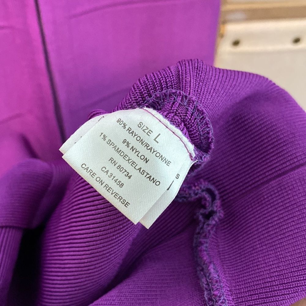 Herve Leger Purple Bandage Mini Dress - Picture 9 of 12